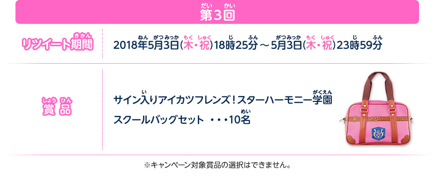 開催期間・賞品詳細 第3回