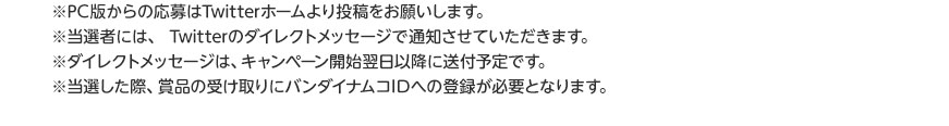 キャンペーン応募方法 注釈