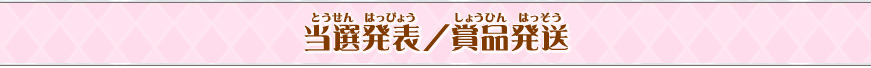 当選発表/賞品発送