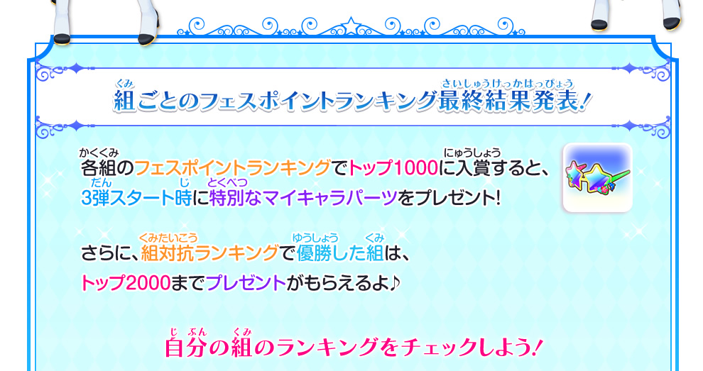 組ごとのフェスポイントランキング開催中!