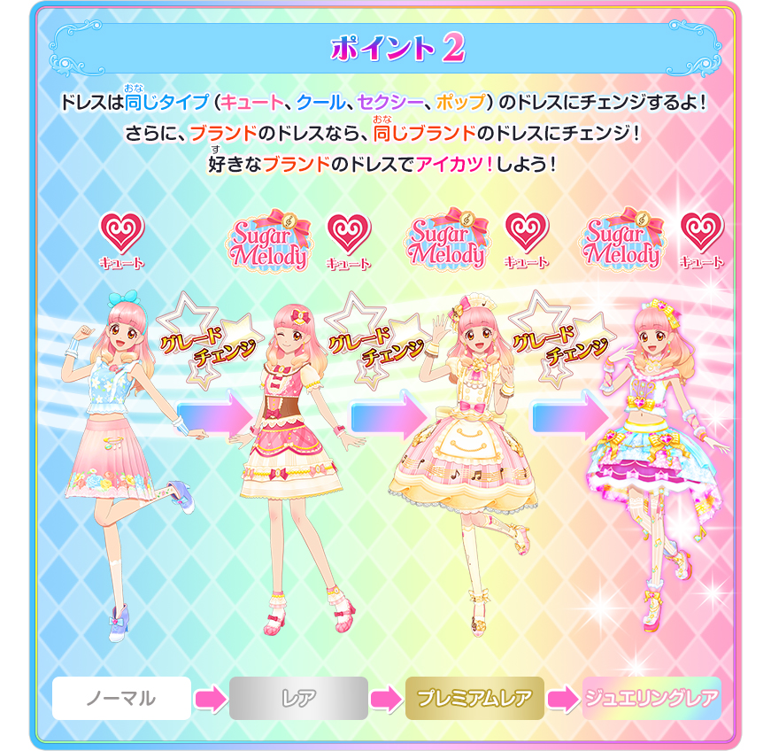 グレードチェンジ カードメイクを紹介 遊び方 データカードダス アイカツフレンズ