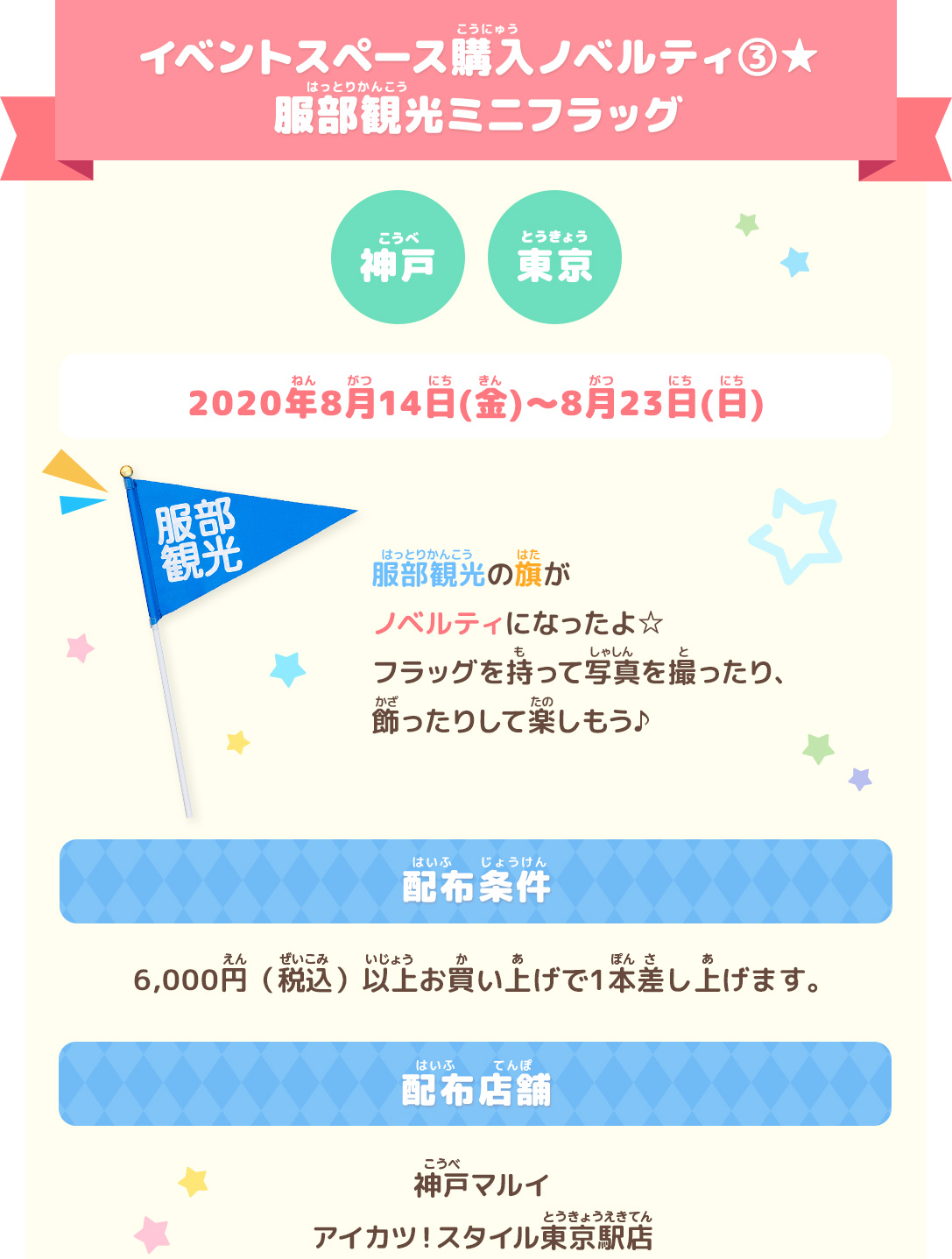 イベントスペース購入ノベルティ③服部観光ミニフラッグ