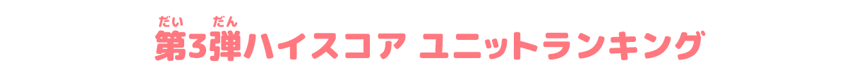 アイカツオンパレード! 第3弾ハイスコア ユニットランキング(全国)
