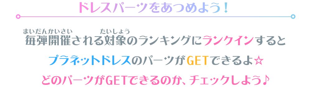 ドレスパーツをあつめよう！