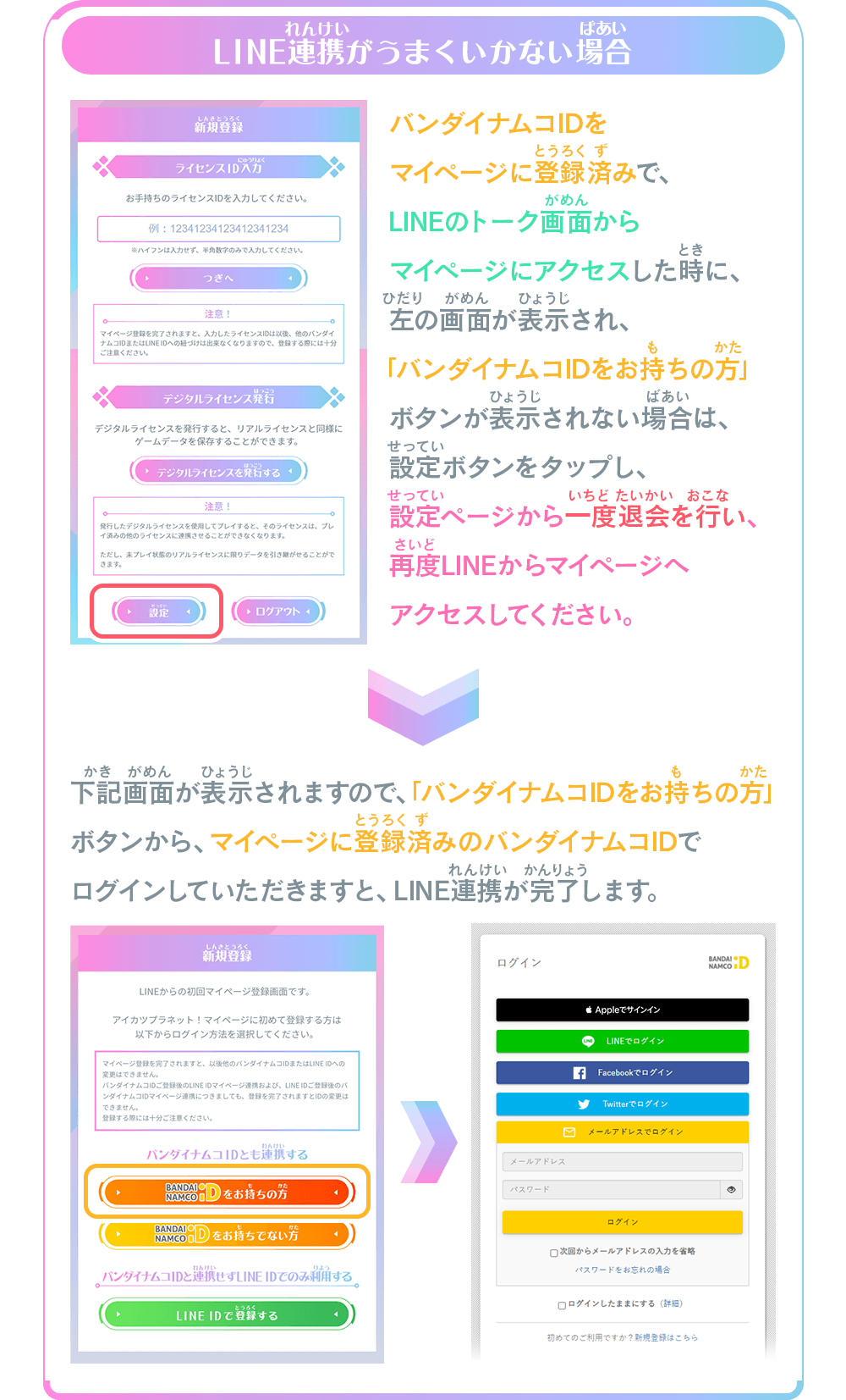 LINE連携がうまくいかない場合