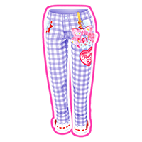 フラワーリボンチェックカプリパンツ