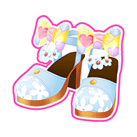 フラワーリボンハートパンプス