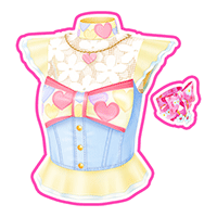 フラワーリボンハートフリルスリーブ